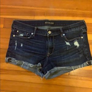 dark wash denim shorts